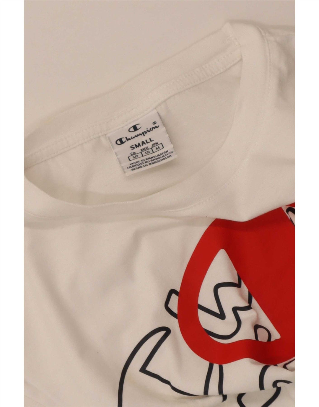 Camiseta feminina estampada Champion UK 10 pequena branca