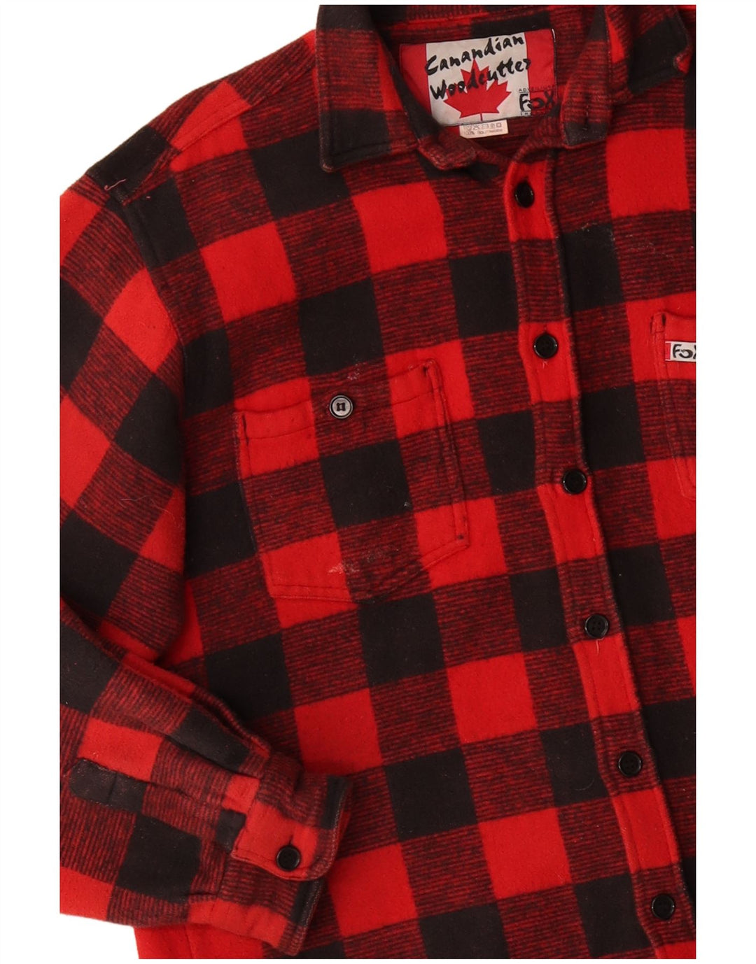 Camisa masculina de flanela de lenhador CANADIAN grande algodão xadrez vermelho