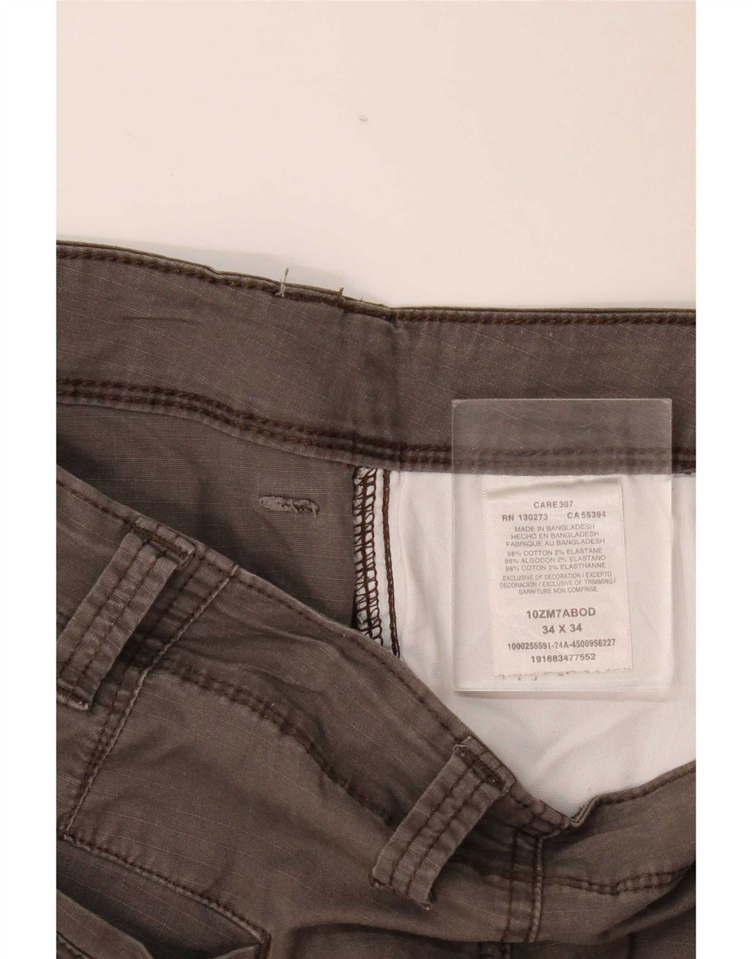 Calça Wrangler masculina reta cargo W34 L34 algodão cinza