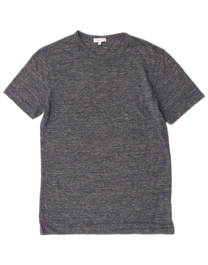 Camiseta masculina Reiss Top pequeno poliéster manchado cinza