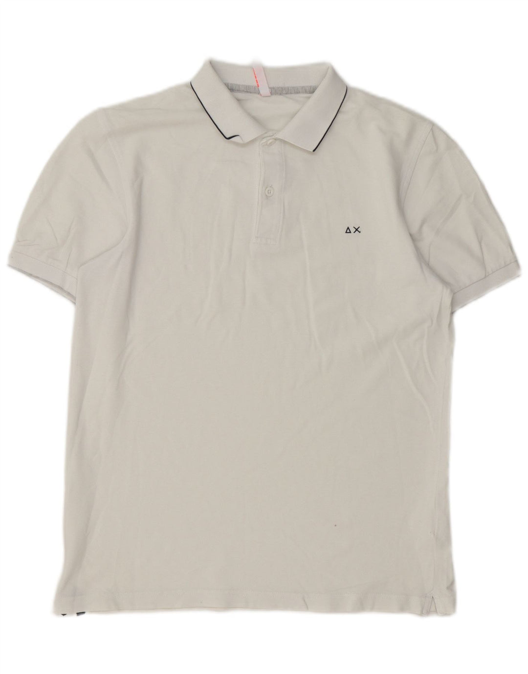 Camisa polo masculina Sun68 de algodão branco médio