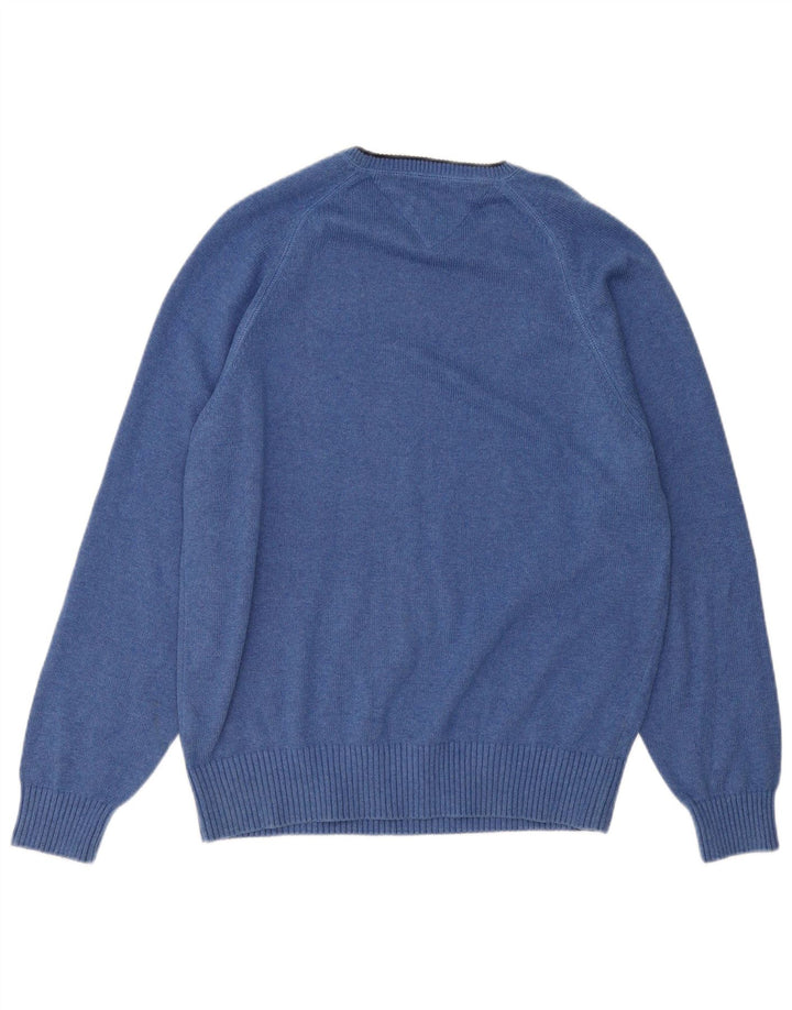 Suéter masculino TOMMY HILFIGER com gola redonda, grande algodão azul