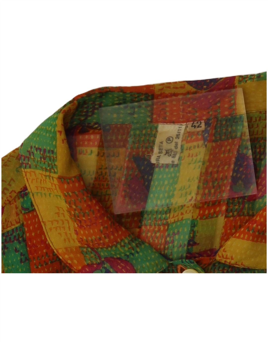 Blusa feminina VINTAGE IT 42 média patchwork multicolorida