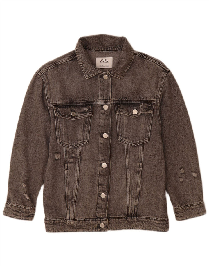 Jaqueta jeans Zara para meninas 9-10 anos cinza