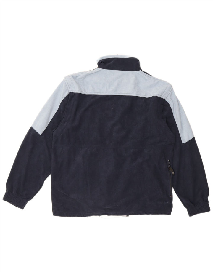 Jaqueta masculina de agasalho de veludo Great Escapes com bloco colorido médio azul marinho