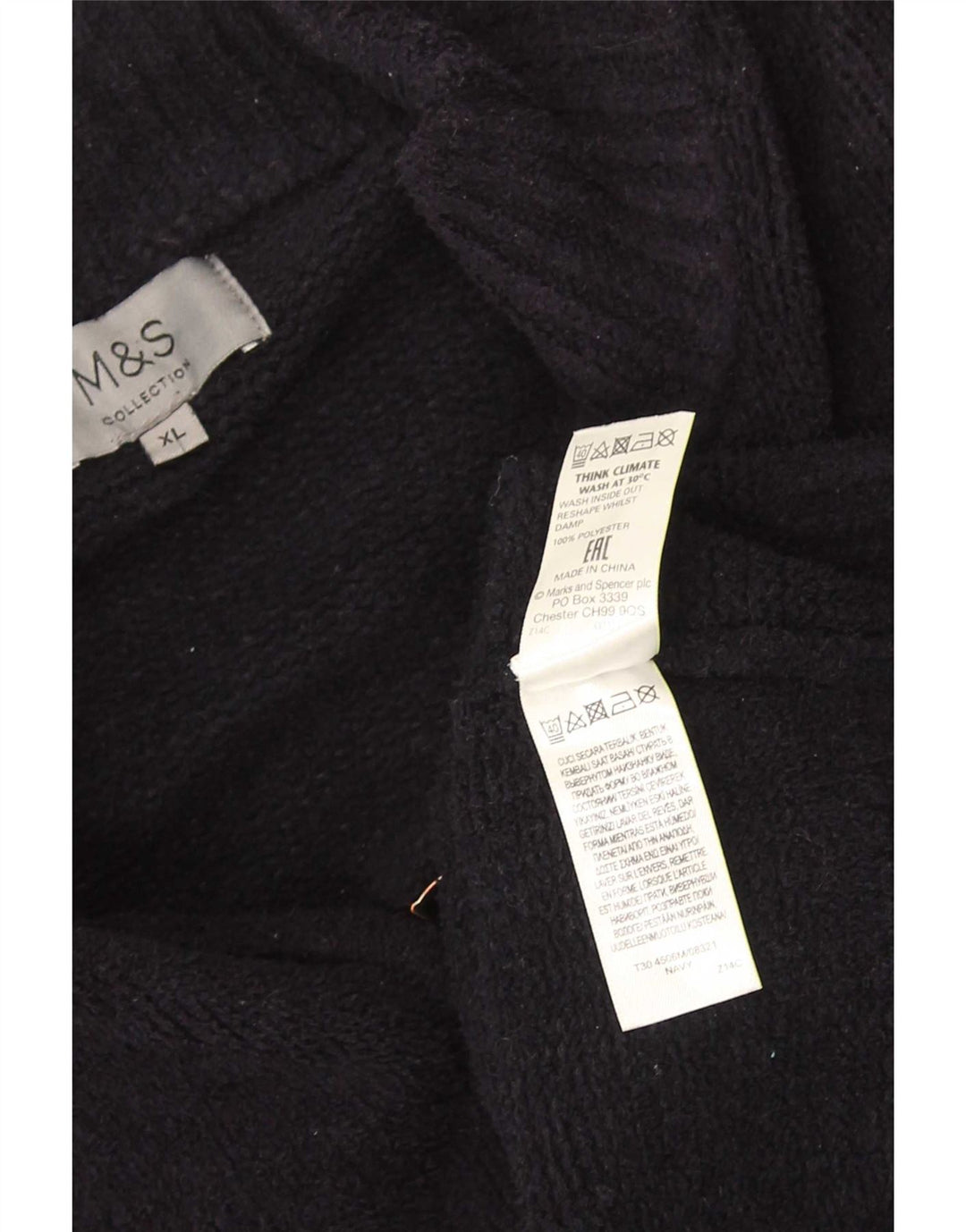 Suéter cardigã masculino Marks & Spencer XL azul marinho poliéster
