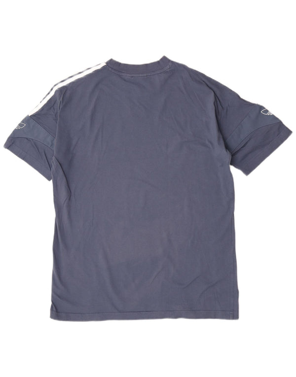 Camiseta masculina adidas manga curta regular gráfica top médio azul algodão
