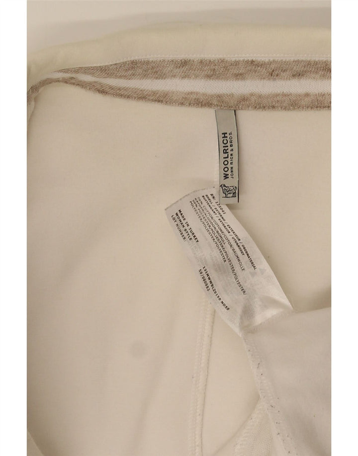 Jaqueta blazer feminina Woolrich com 3 botões Reino Unido 10 algodão branco pequeno