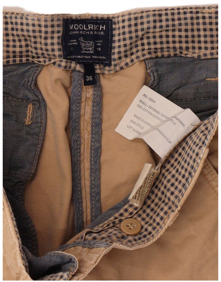 Shorts casuais masculinos Woolrich W36 grande algodão bege