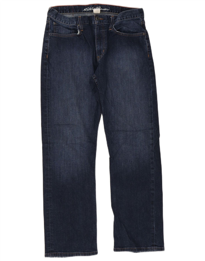 Eddie Bauer Calça jeans reta masculina W32 L30 algodão azul
