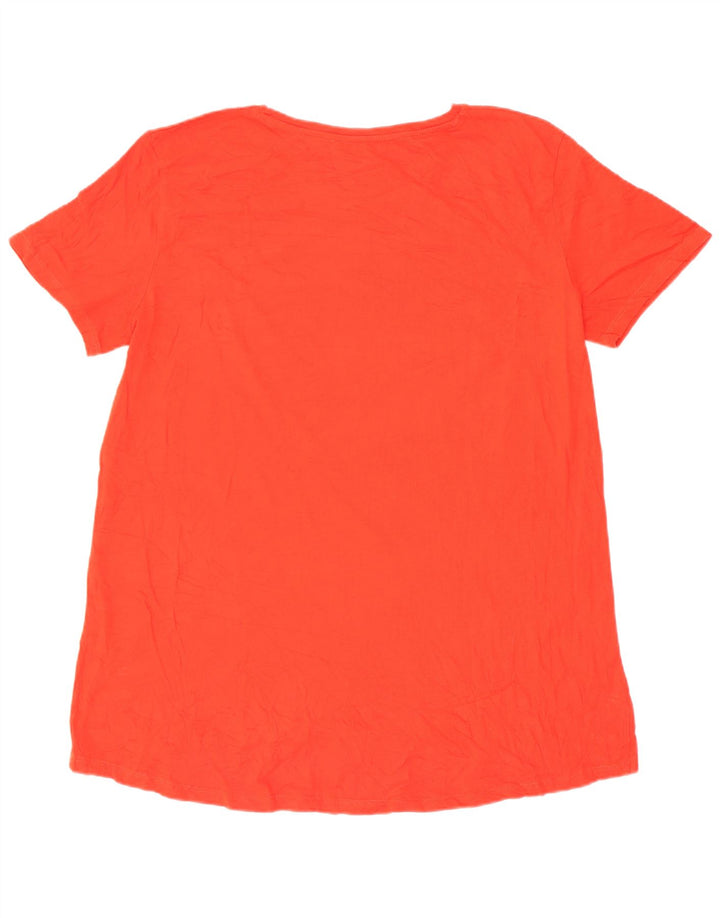 Camiseta feminina Zara UK 14 algodão vermelho médio