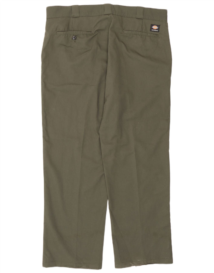 Calças Chino retas masculinas Dickies W40 L31 poliéster cáqui