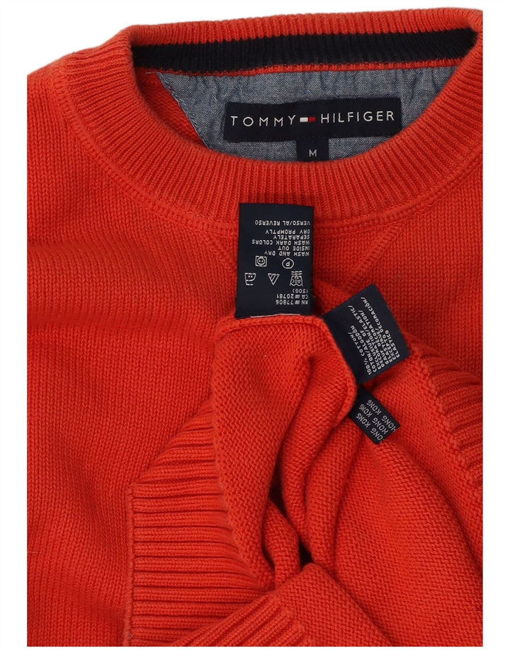 Suéter masculino TOMMY HILFIGER com gola redonda e algodão laranja médio