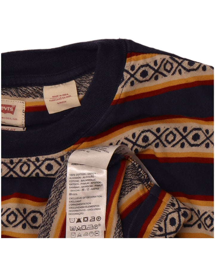 Camiseta masculina LEVI'S pequena listrada multicolorida de algodão