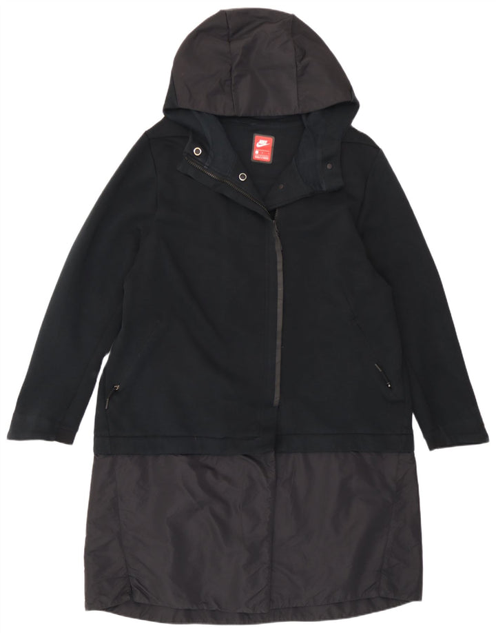 Capa de chuva com capuz Nike feminina UK 14 grande algodão preto