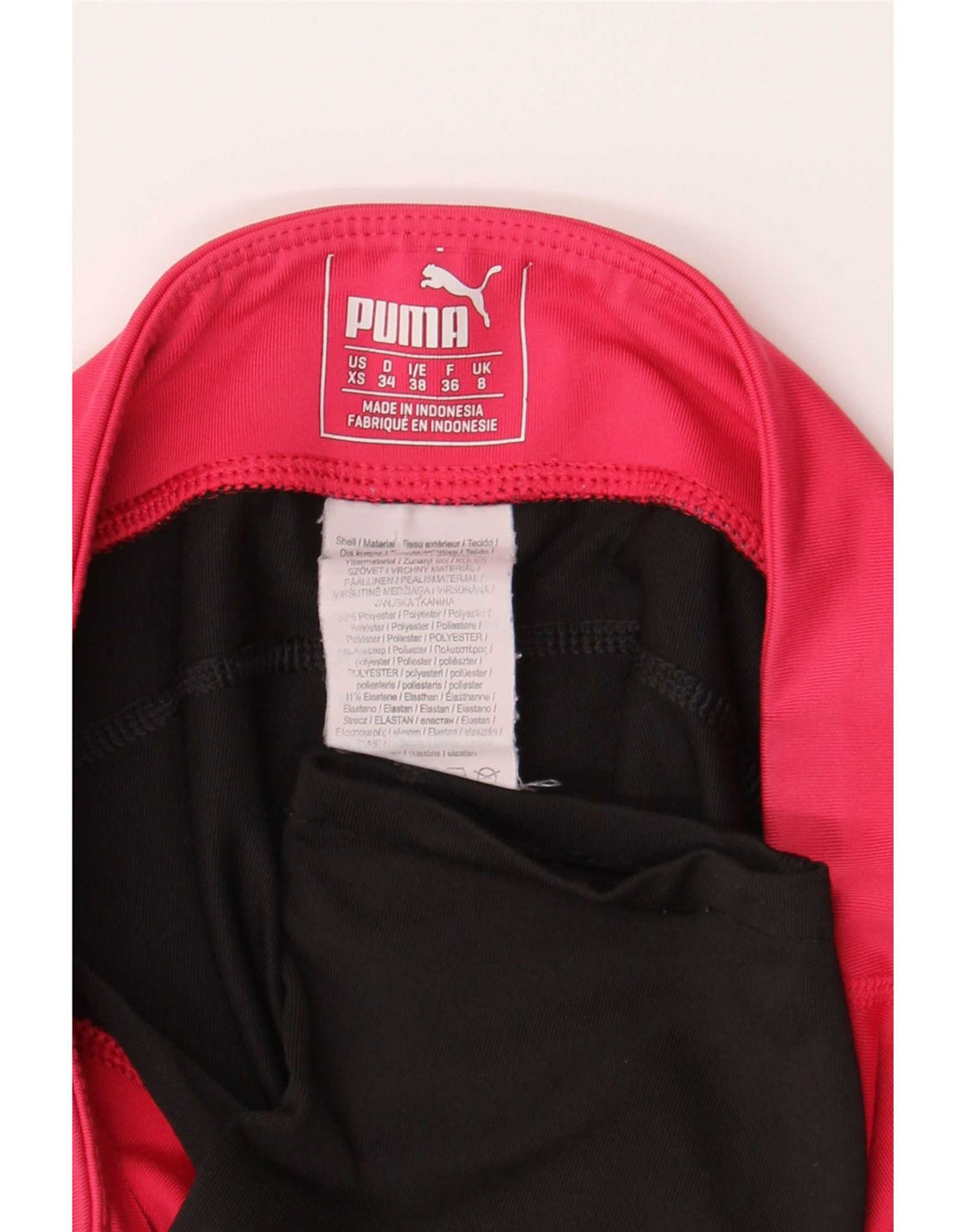 Puma Womens Crop Leggings UK 8 Pequeno Preto Colourblock Poliéster