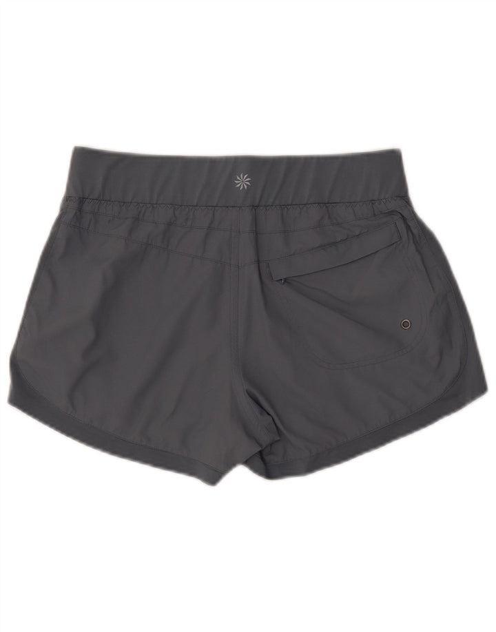 Shorts esportivos femininos ATHLETA UK 10 poliéster cinza pequeno