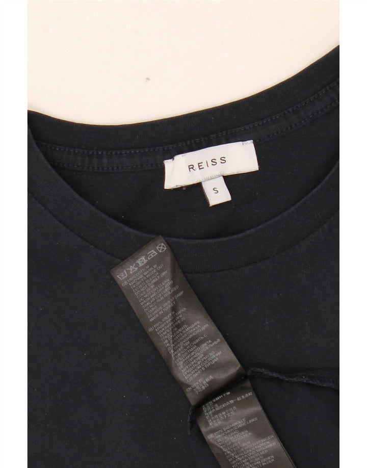 Camiseta masculina Reiss Top pequeno algodão azul marinho