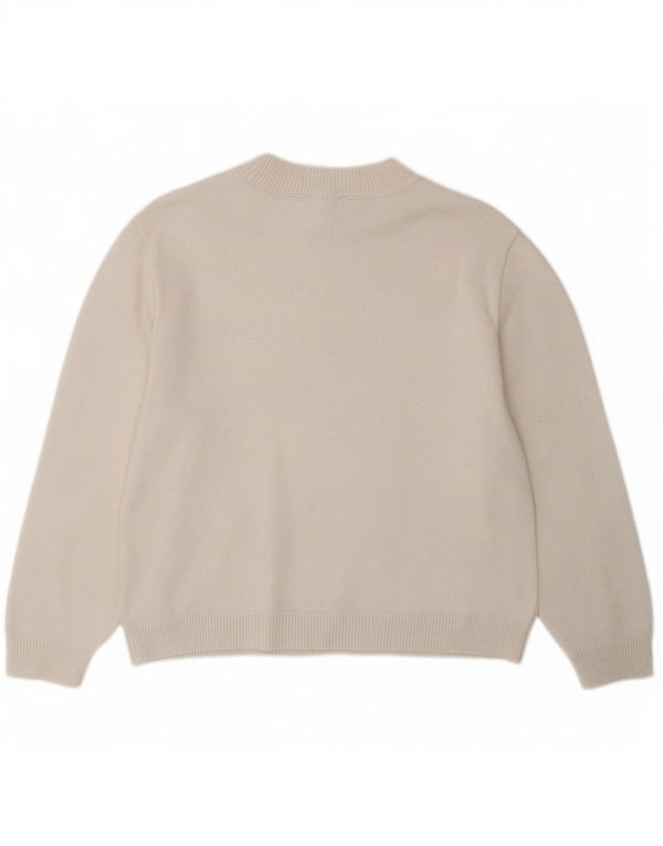 Suéter feminino Topshop com gola redonda Reino Unido 10 viscose branca pequena