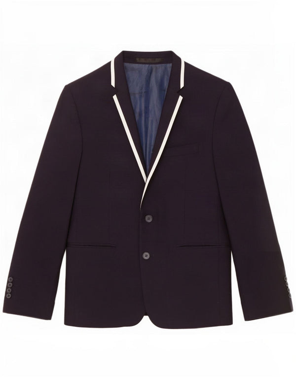 Jaqueta blazer masculina Marks & Spencer curta de 2 botões Reino Unido 38 azul marinho médio