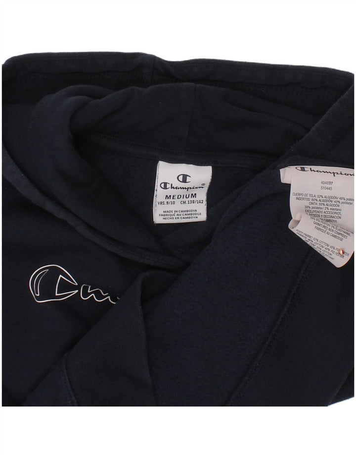 CHAMPION Suéter feminino com capuz gráfico 9-10 anos médio azul marinho algodão