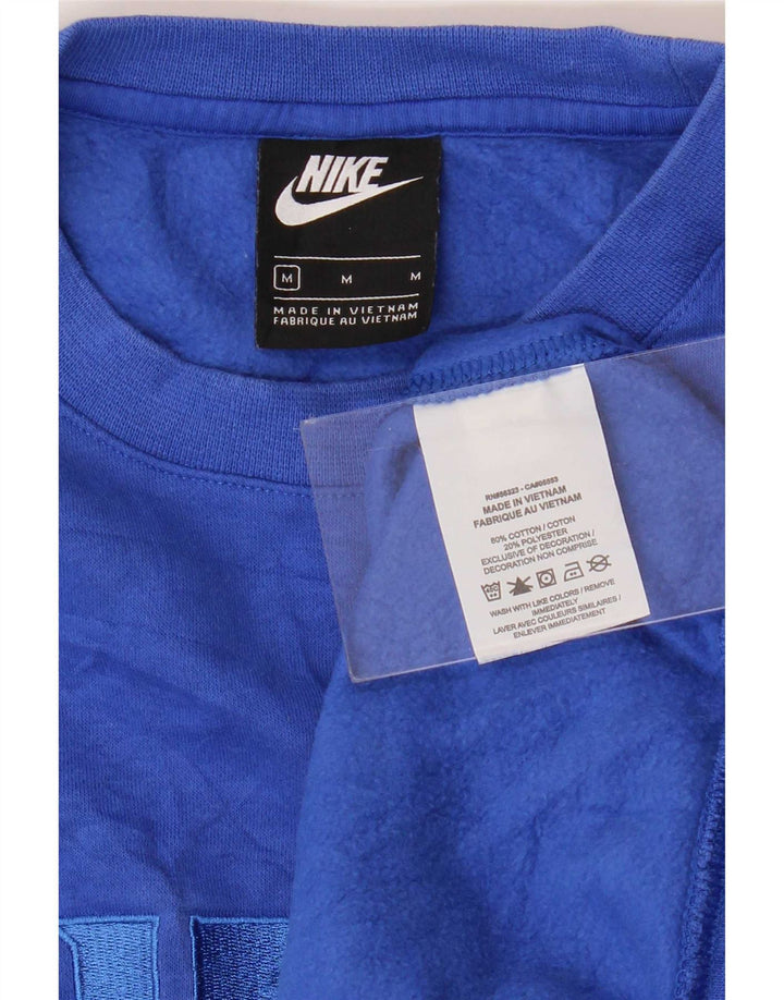 Nike masculino gráfico moletom jumper médio azul algodão