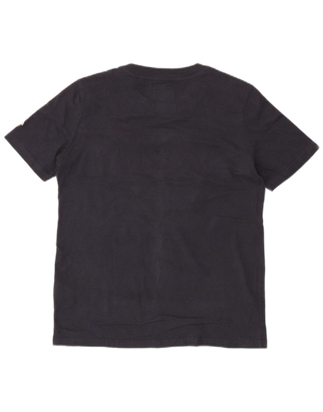 Camiseta feminina SUPERDRY com estampa gráfica UK 8 pequena algodão azul marinho