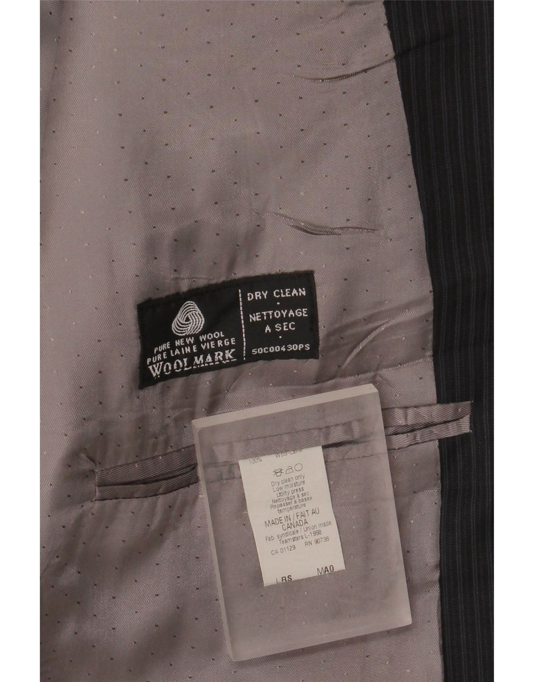 Jaqueta Blazer Longline Masculina Calvin Klein UK 44 2XL Preto Riscas Nova Lã