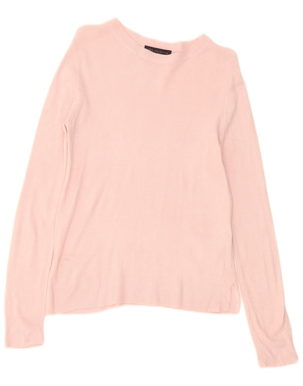 Suéter feminino Marks & Spencer com gola canoa e acrílico rosa pequeno Reino Unido 10
