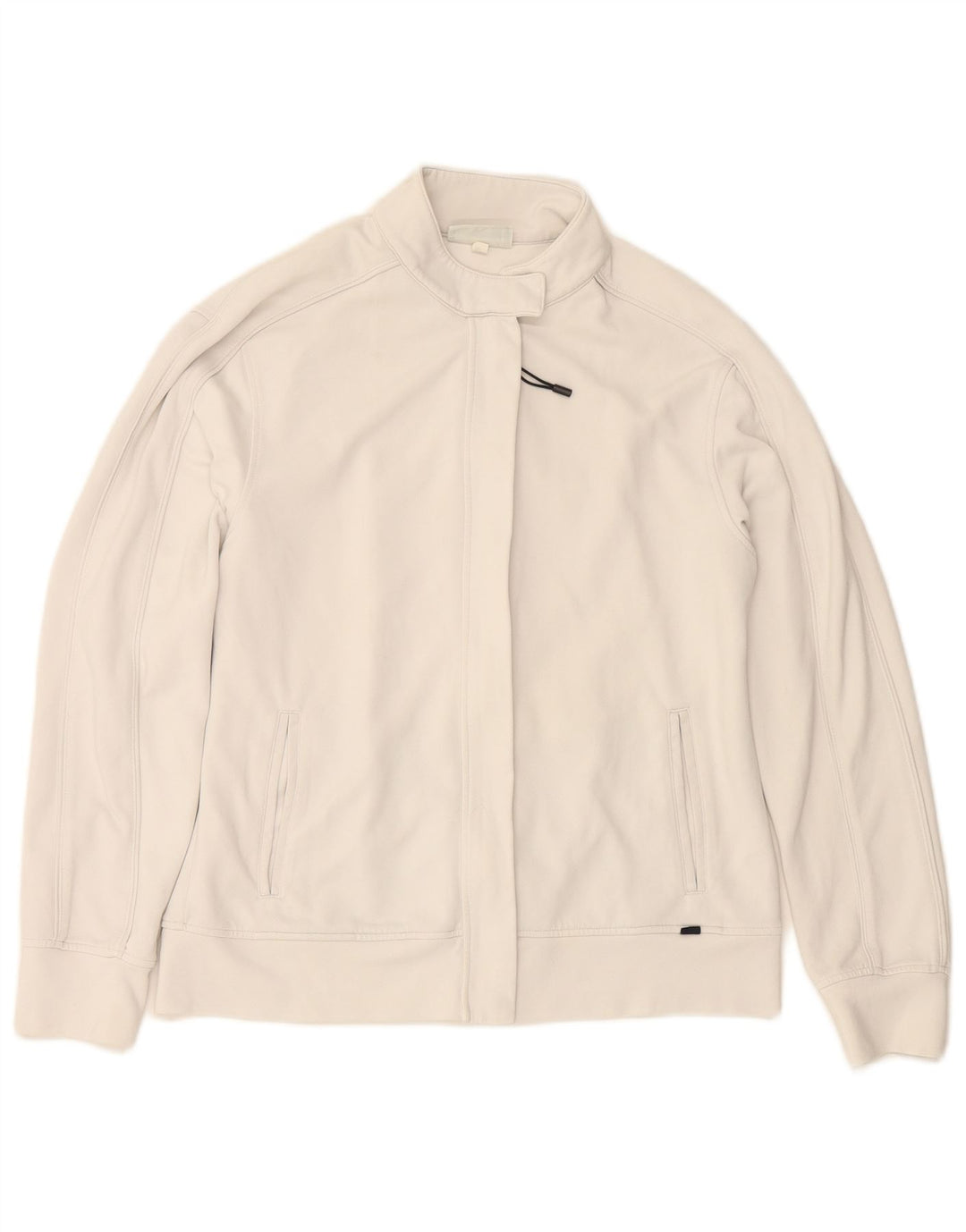 ASICS Womens Tracksuit Top Jacket UK 14 Grande Branco Poliamida