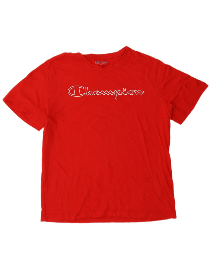 Camiseta masculina estampada Champion grande algodão vermelho