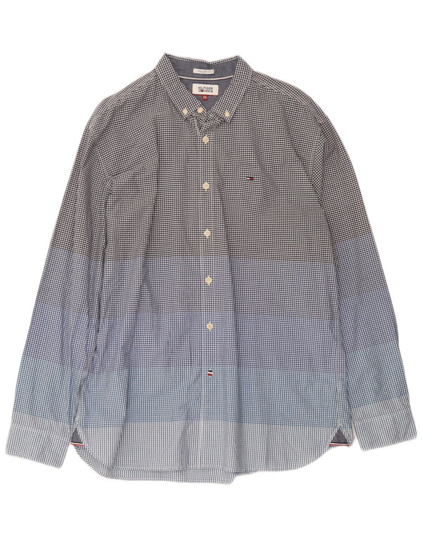 Camisa masculina Tommy Hilfiger Regular Fit 2XL algodão guingão multicolorido