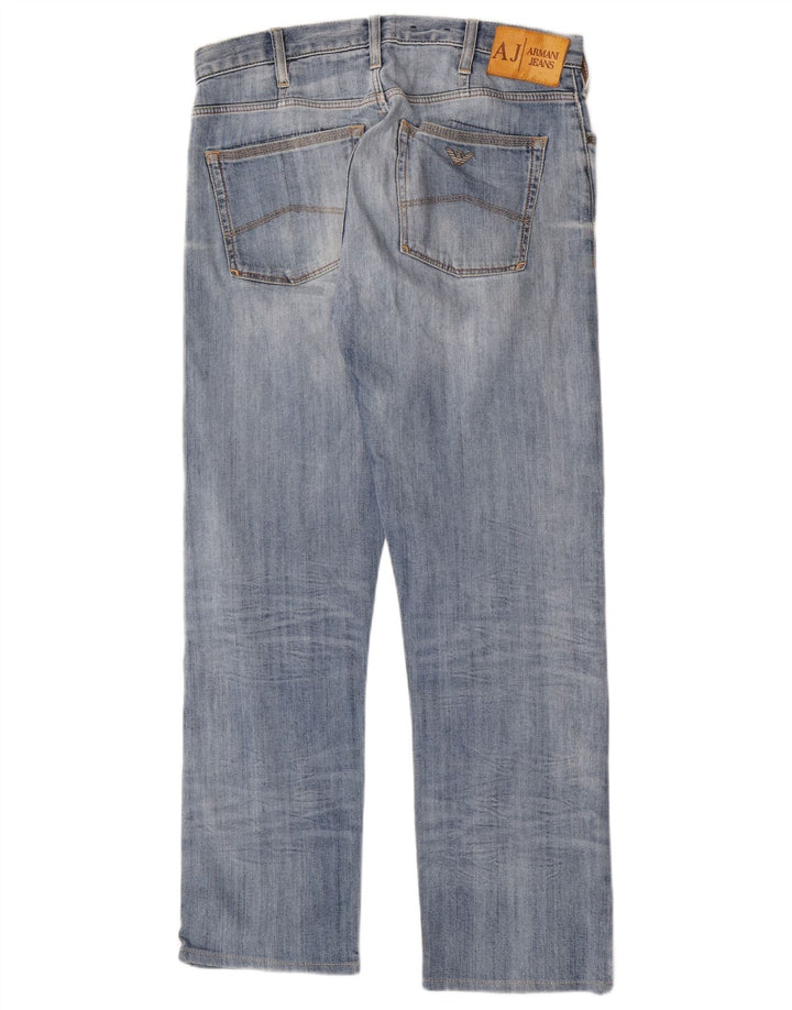 Calça jeans reta masculina Armani W32 L28 algodão azul