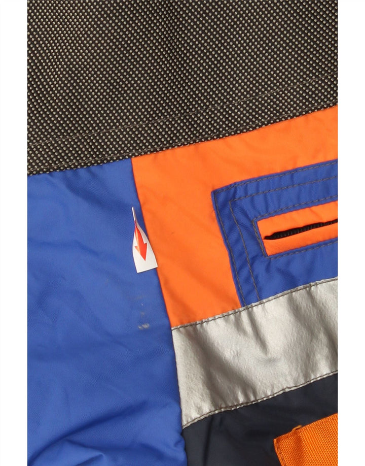 Jaqueta de esqui masculina com capuz gráfico Anzi Besson IT 50 grande bloco colorido azul