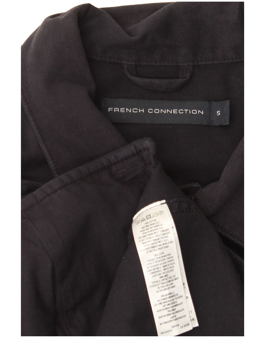 Jaqueta jeans masculina FRENCH CONNECTION Reino Unido 36 pequeno algodão azul marinho