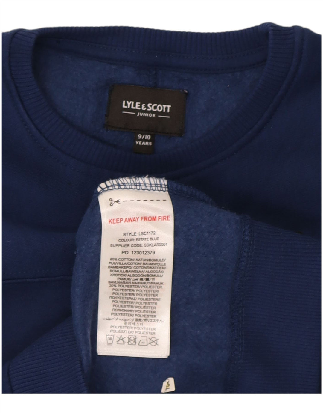 Moletom masculino Lyle & Scott 9-10 anos azul marinho algodão