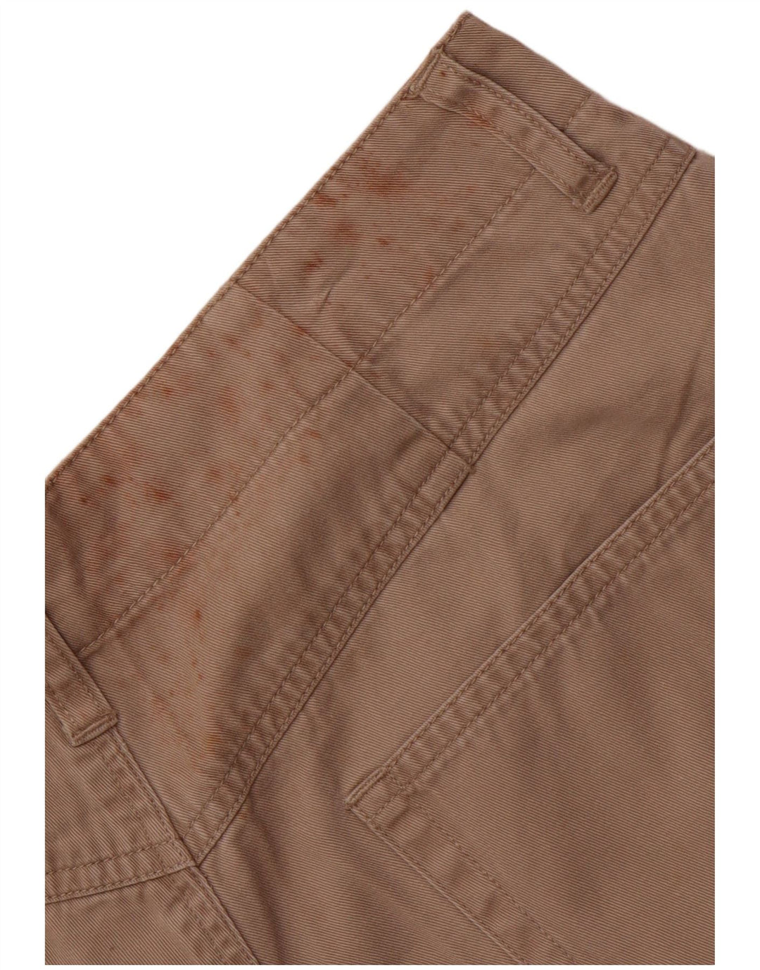 EDDIE BAUER Shorts chino feminino de cintura alta com pregas EUA 12 grandes W30 bege