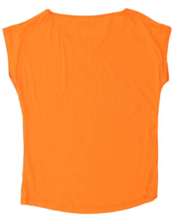 Adidas Womens Climalite T-Shirt Top UK 16/18 Grande Laranja Polka Dot