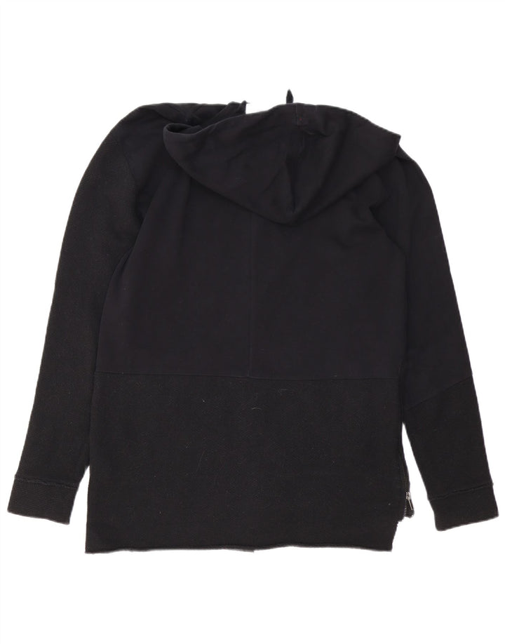 Zara Suéter masculino com capuz e zíper pequeno algodão preto