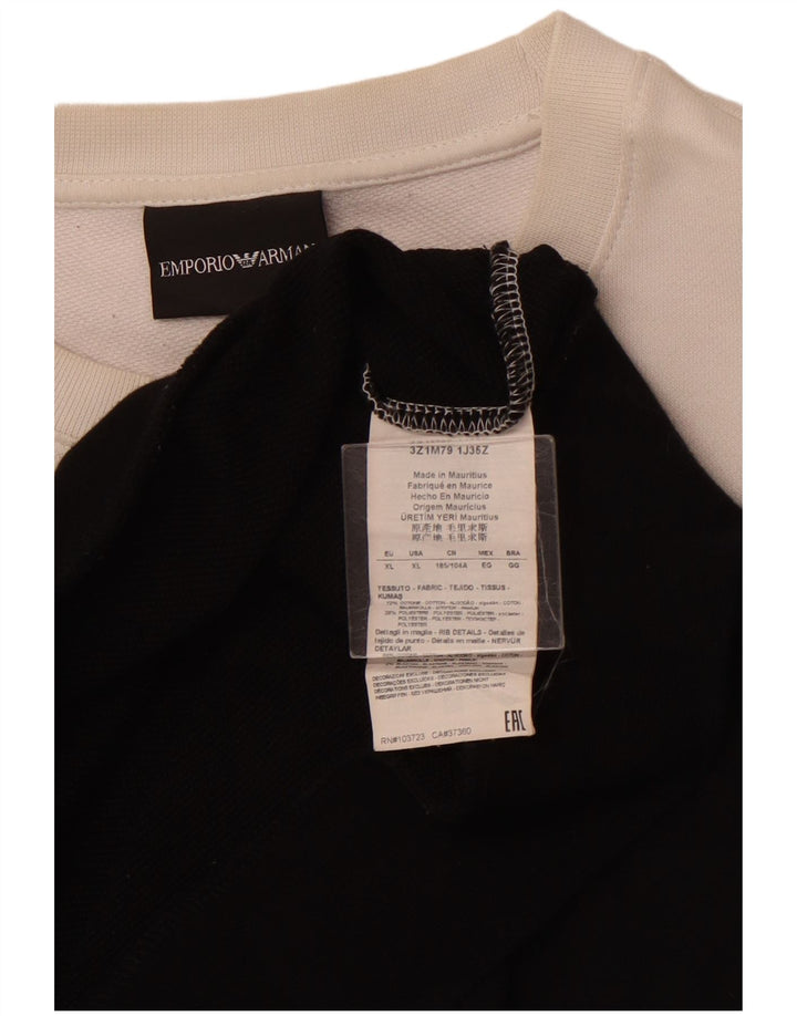 Suéter gráfico feminino EMPORIO ARMANI Reino Unido 18 XL preto bloco colorido