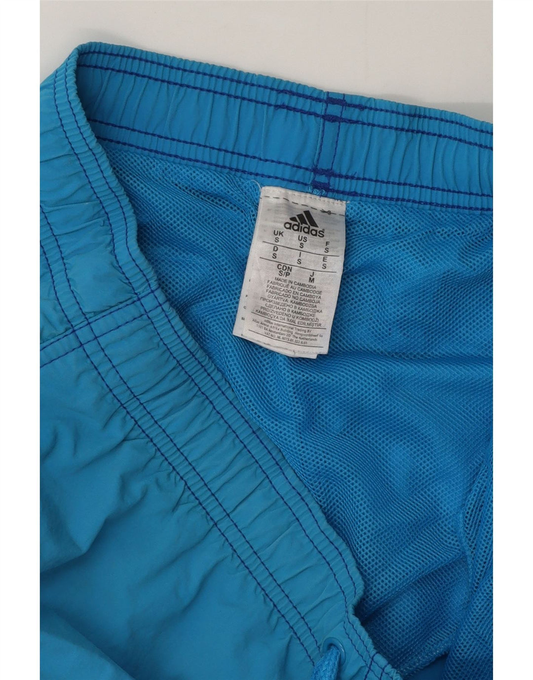 Shorts de natação masculino Adidas pequeno azul poliéster
