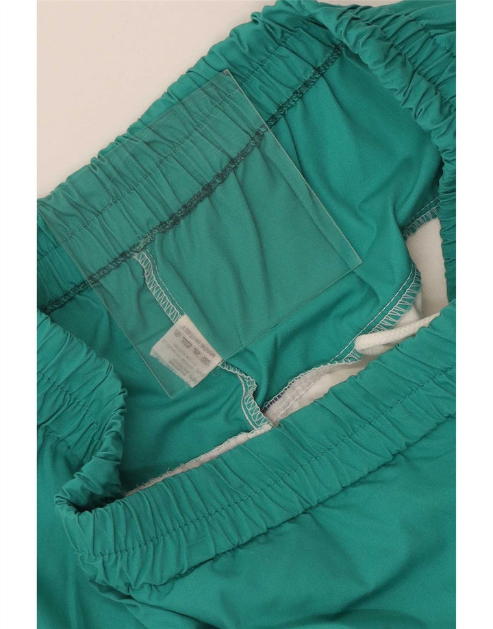 Shorts esportivos masculinos vintage médio poliéster colorblock multicolorido