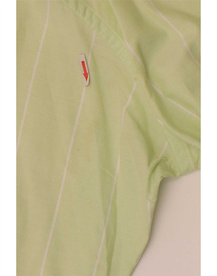 Camisa masculina Brooksfield tamanho 40 algodão listrado verde médio
