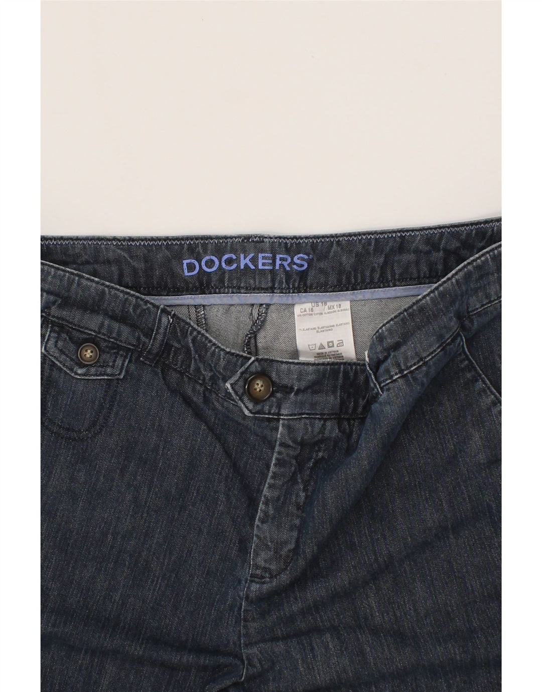 DOCKERS Womens Denim Shorts US 16 2XL W36  Blue Cotton Vintage Dockers and Second-Hand Dockers from Messina Hembry 