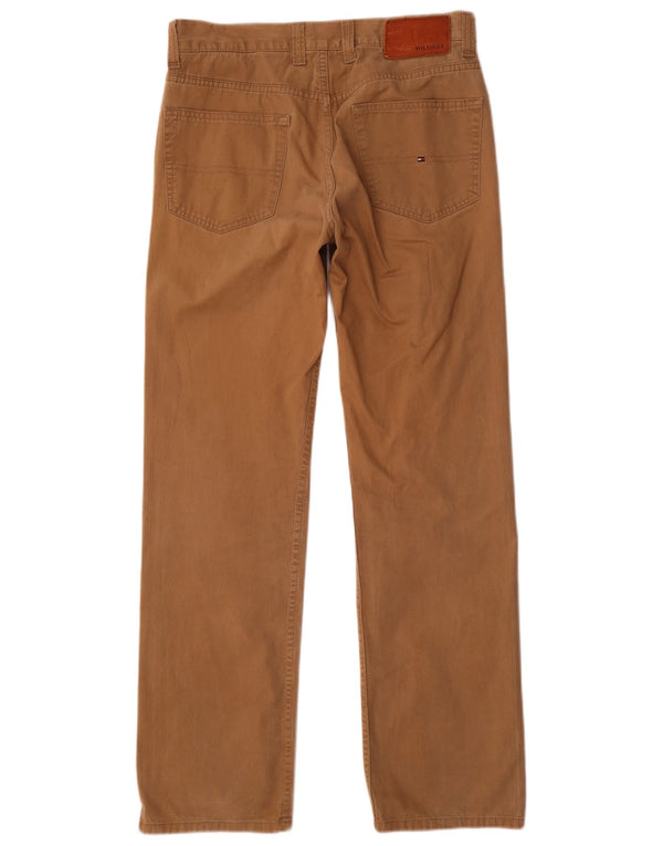 Calça casual reta masculina Tommy Hilfiger W32 L32 algodão marrom