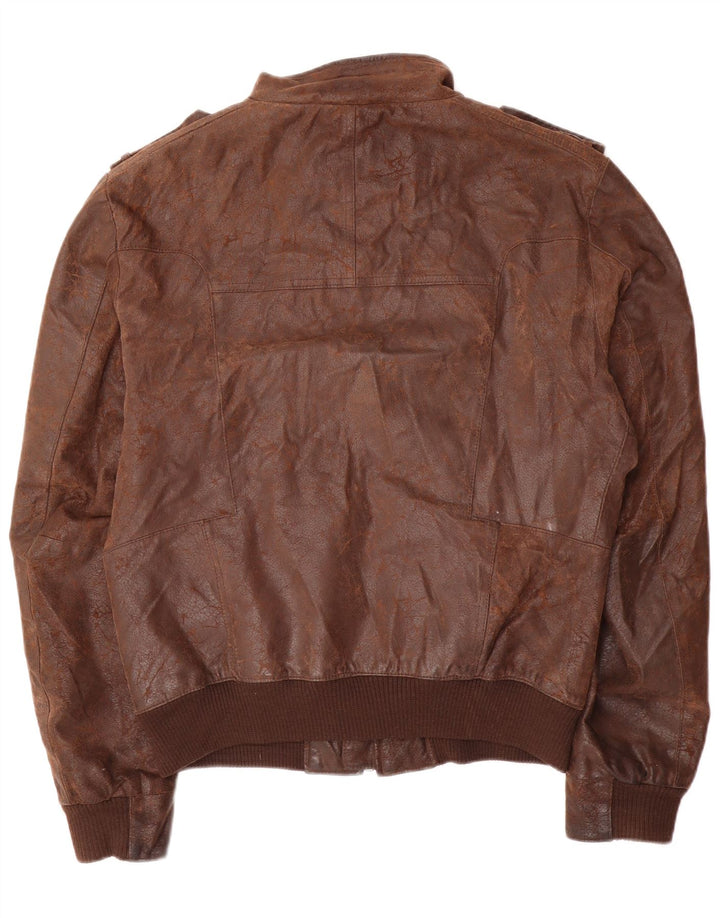 Jaqueta bomber militar vintage masculina UK 40 grande marrom