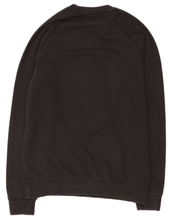 ADIDAS Boys Graphic Sweatshirt Jumper 15-16 Years Black Cotton