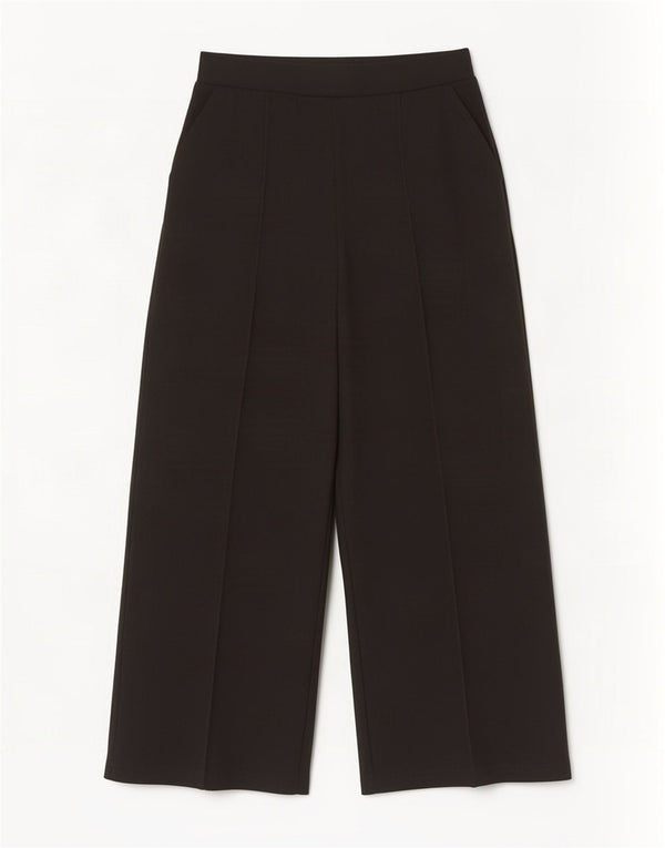 Zara Calça feminina casual de perna larga pequena W26 L27 preta
