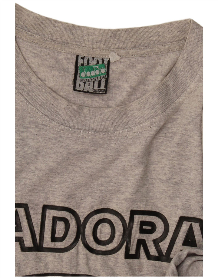 Camiseta gráfica masculina Diadora Top grande cinza