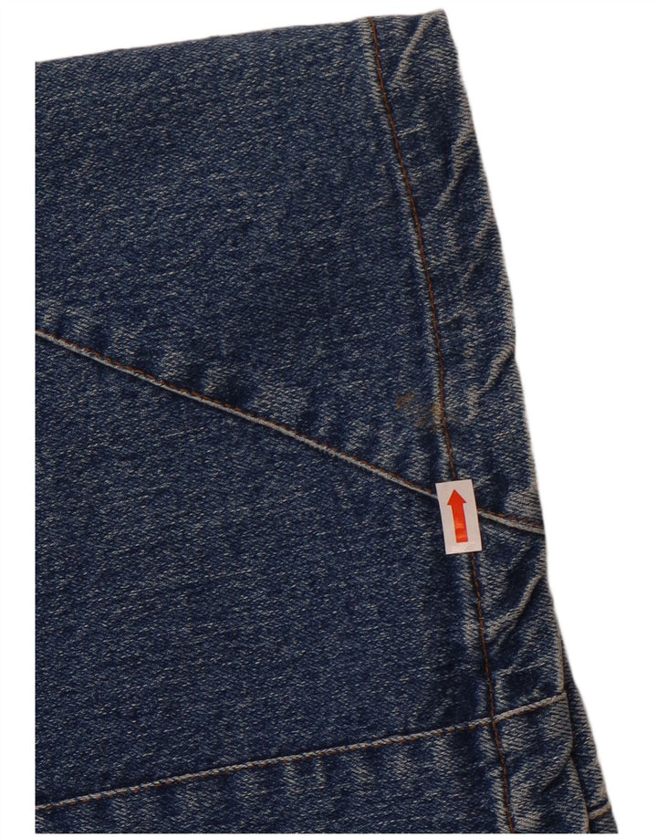 Saia jeans feminina vintage W28 algodão azul médio